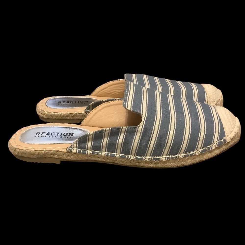 Kenneth Cole Reaction Blue & White Striped Espadrille Slide Sandals/ Size 9 - Picture 3 of 11